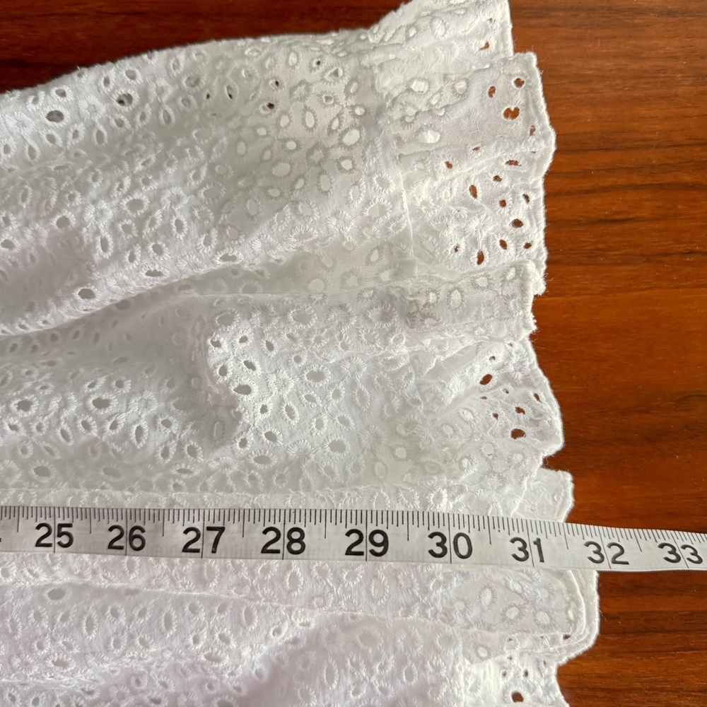 Buddy Love Valentina White Eyelet Puff Sleeve Mini Dress Size Small - Picture 12 of 12